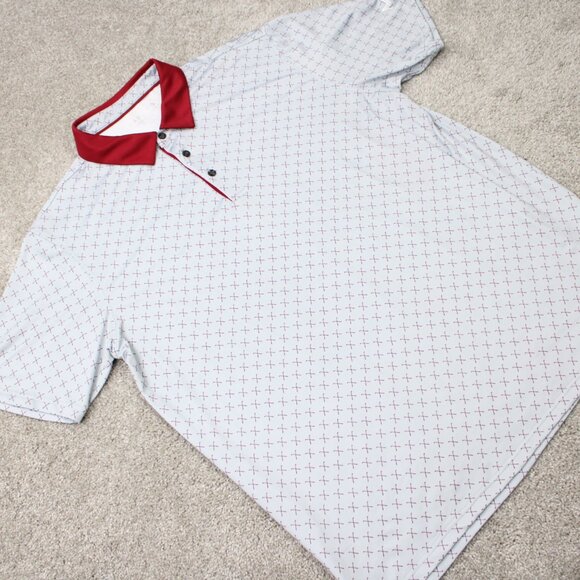 Maelreg Performance AOP Polo Shirt Mens XL Gray/Red Golf Club All Over Print S/S - Picture 7 of 13